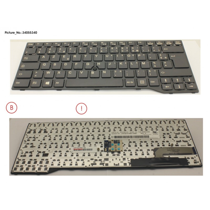 34055340 - KEYBOARD BLACK W/ TS FRANCE