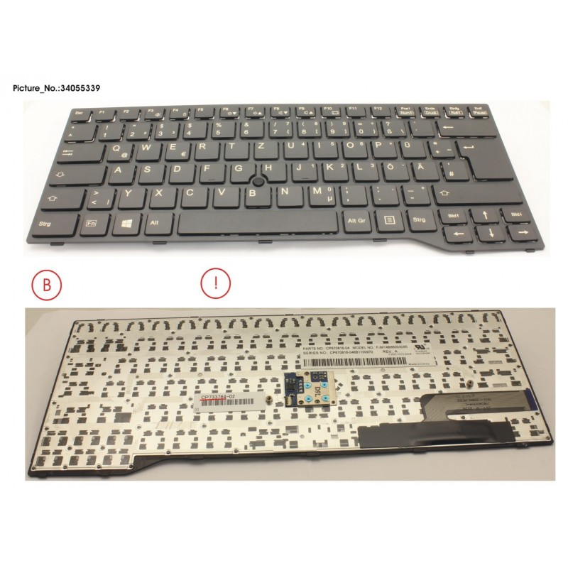 34055339 - KEYBOARD BLACK W/ TS GERMAN