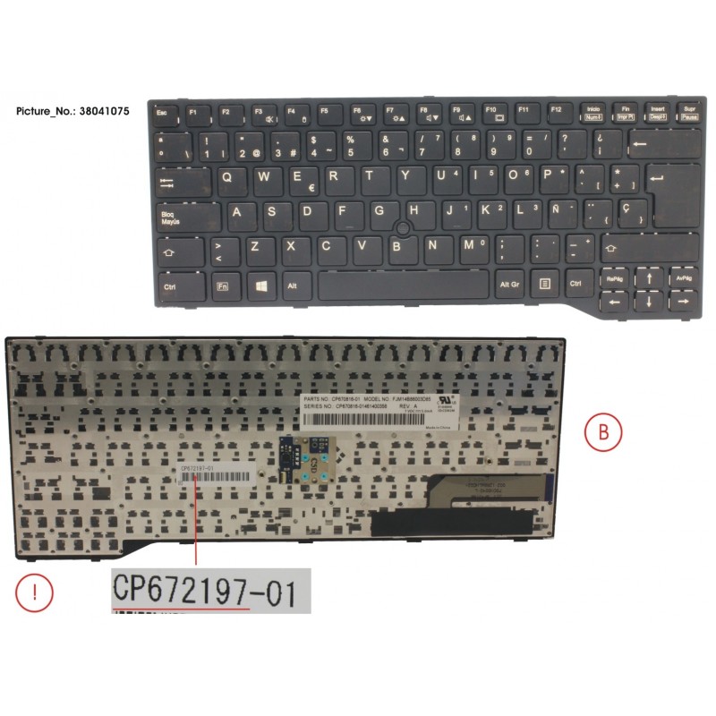 38041075 - KEYBOARD BLACK W/ TS SPAIN