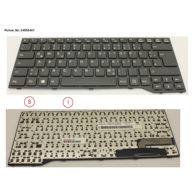 34055407 - KEYBOARD BLACK W/O TS GERMAN