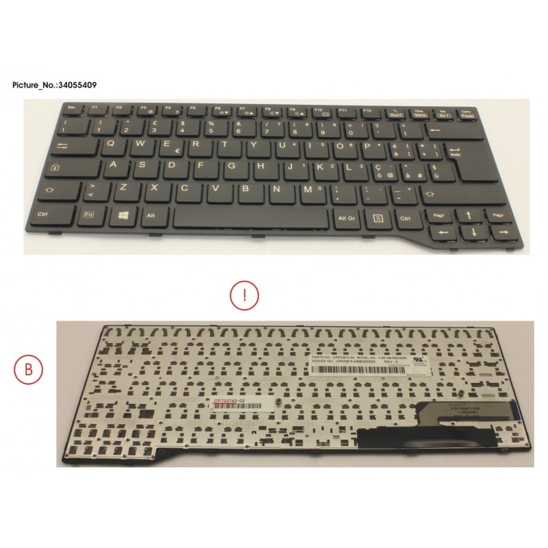 34055409 - KEYBOARD BLACK W/O TS ITALY