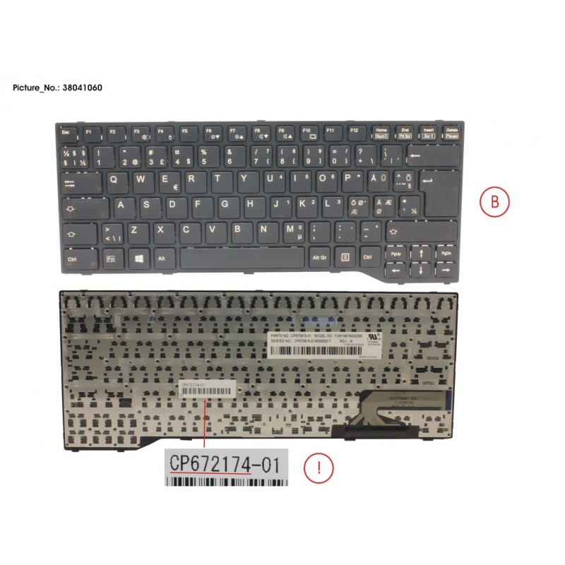 38041060 - KEYBOARD BLACK W/O TS NORDIC/EST