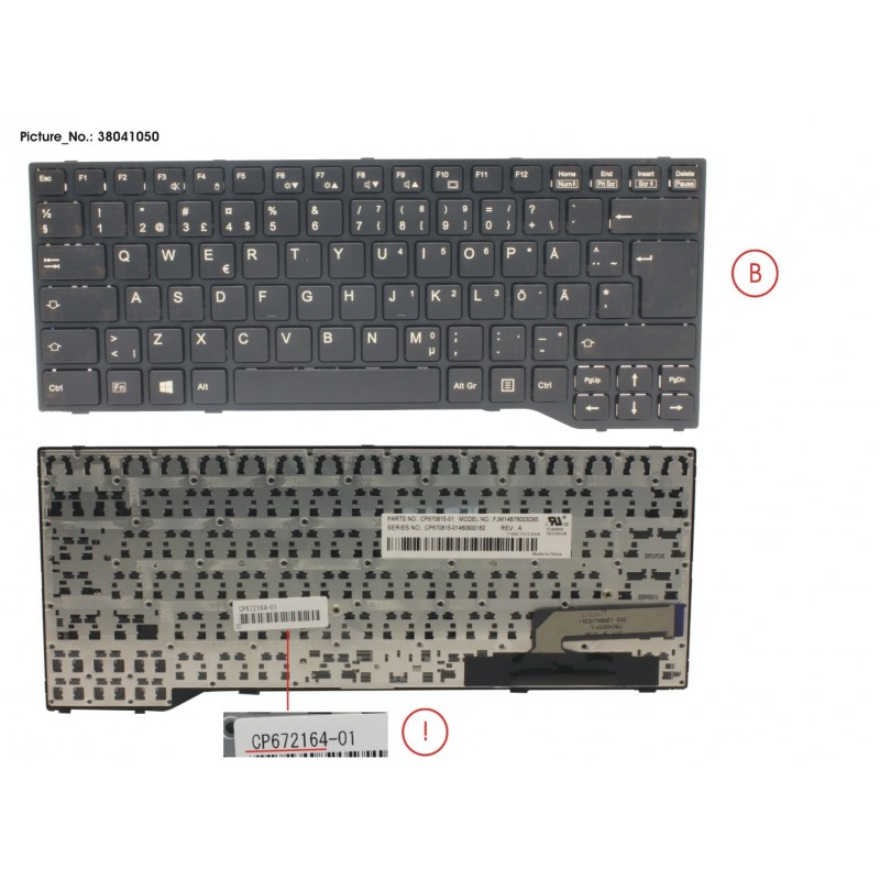 38041050 - KEYBOARD BLACK W/O TS SCHWEDEN/FINLAND