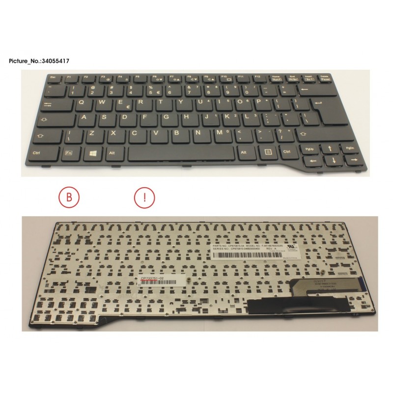 34055417 - KEYBOARD BLACK W/O TS US