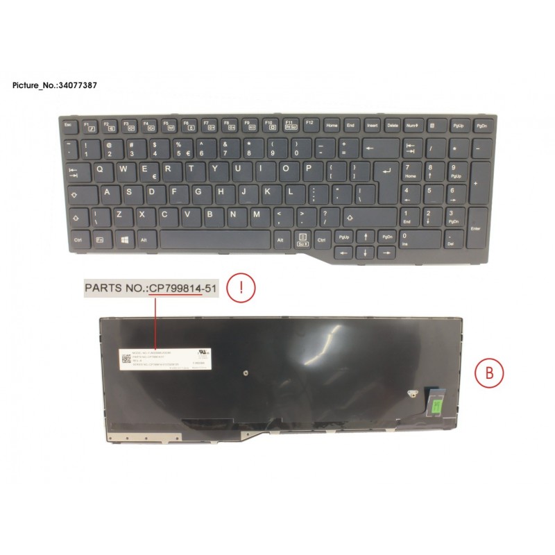 34077387 - KEYBOARD US (BLACK)