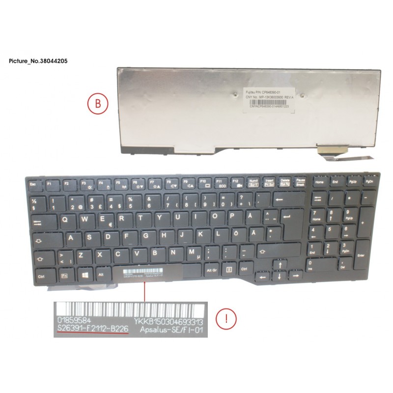 38044205 - KEYBOARD SWEDEN/FINLAND (BLACK)