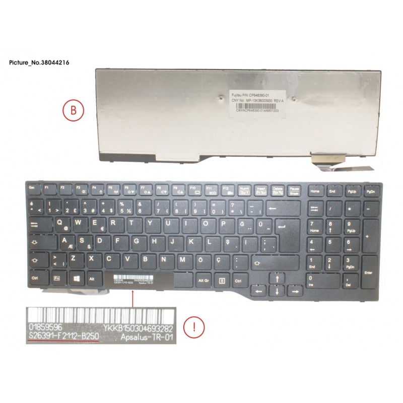 38044216 - KEYBOARD TURKEY (BLACK)