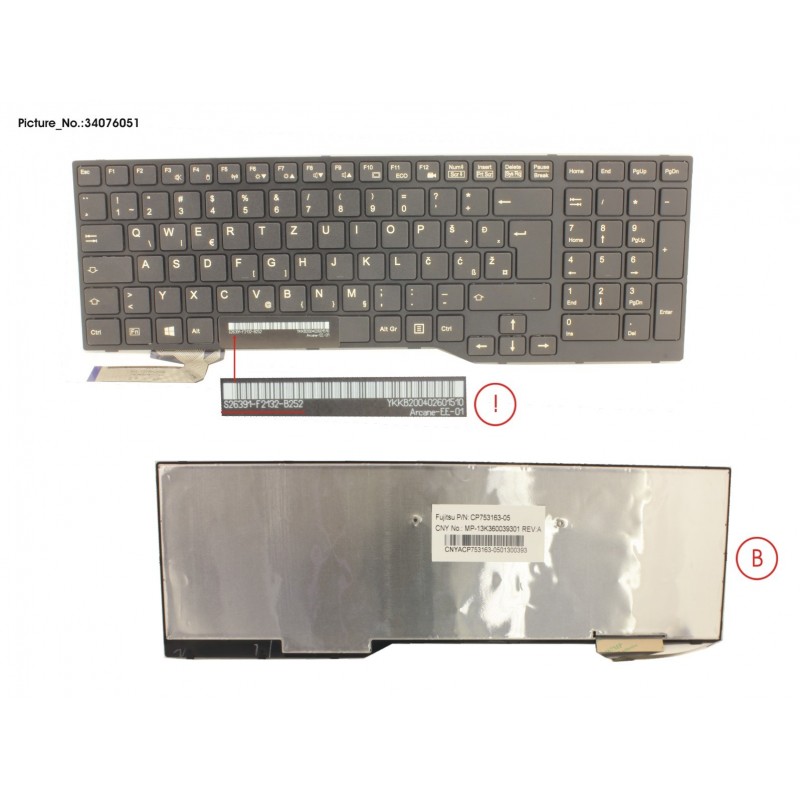 34076051 - KEYBOARD EAST EUROPE (BLACK)