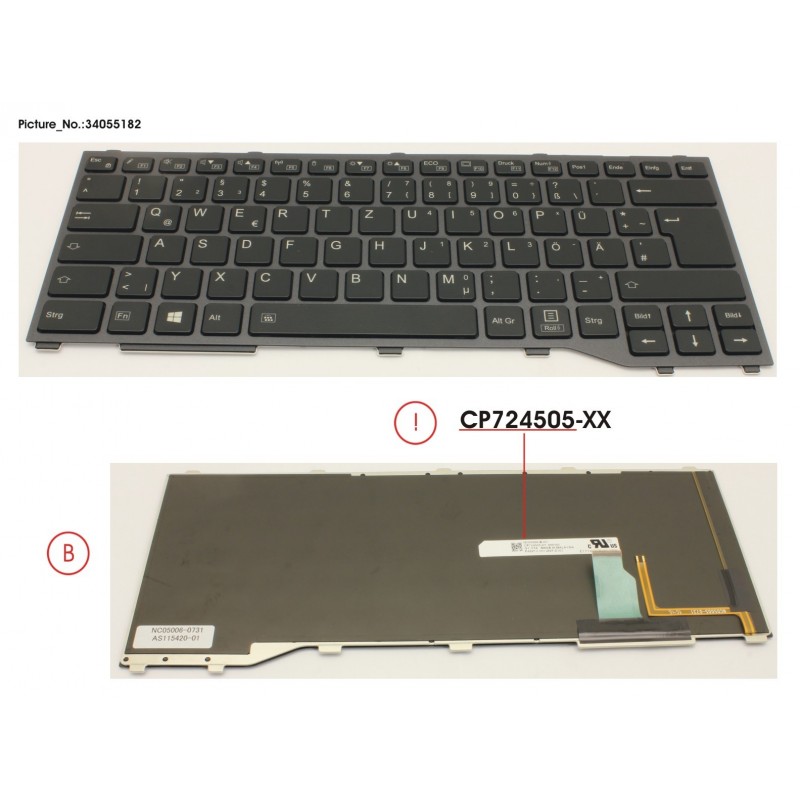 34055182 - KEYBOARD W/ BL GERMAN