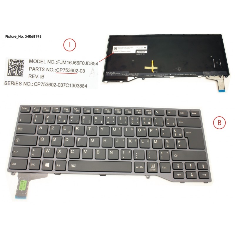 34068198 - KEYBOARD FRANCE W/ BL