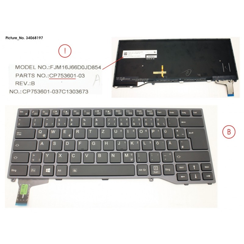 34068197 - KEYBOARD GERMAN W/ BL