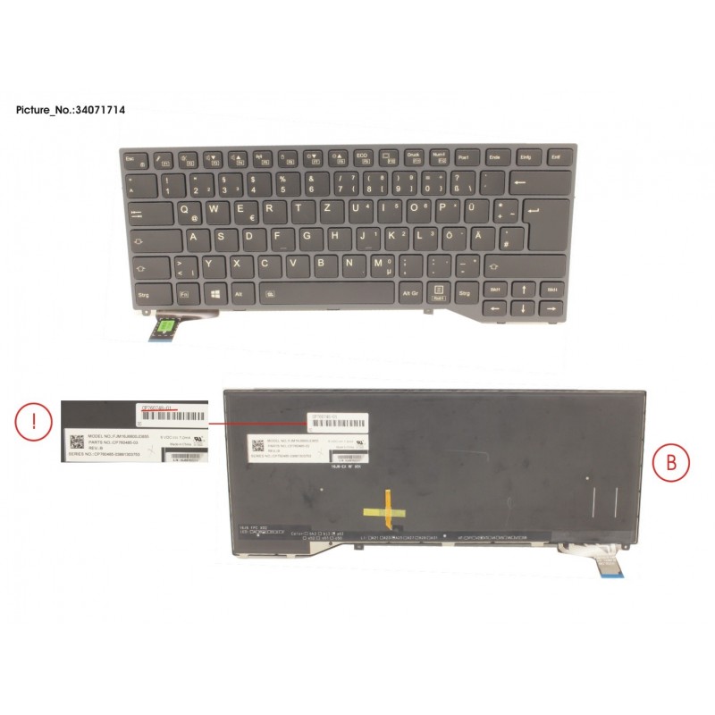 34071714 - KEYBOARD GERMAN W/ BL