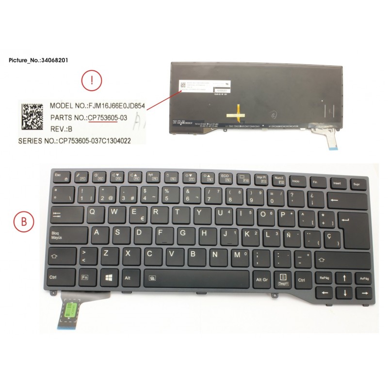 34068201 - KEYBOARD SPAIN W/ BL