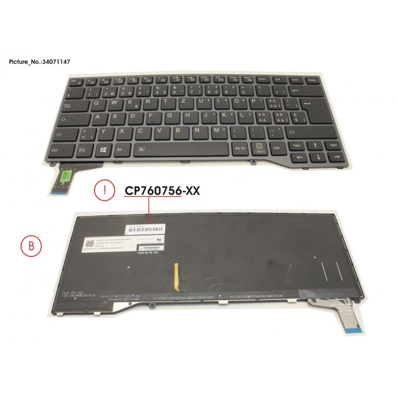 34071147 - KEYBOARD SWISS W/BL