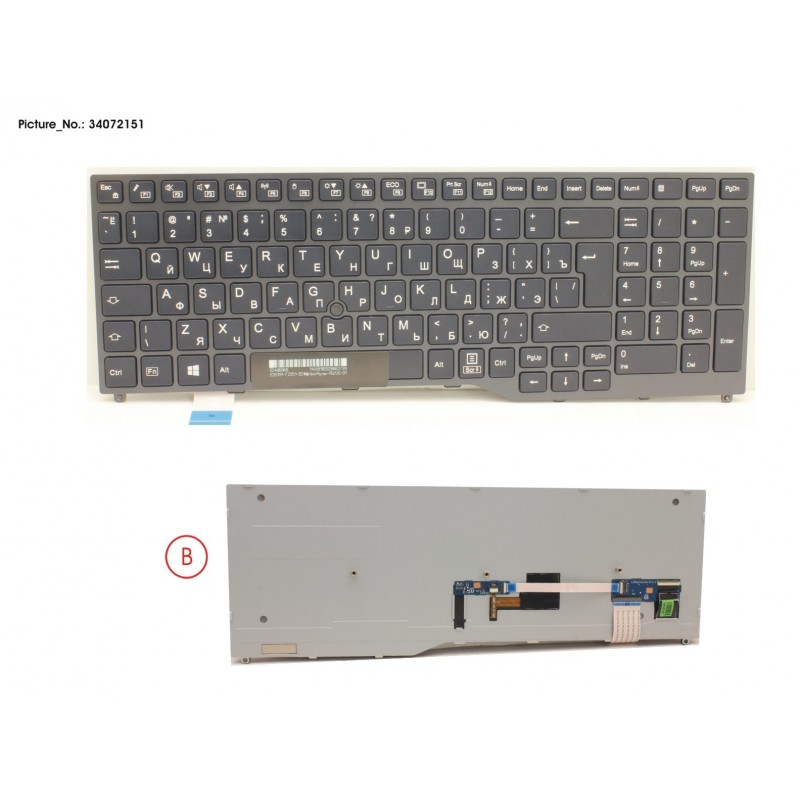 34072151 - KEYBOARD BLACK W/ TS RUSSIA/US