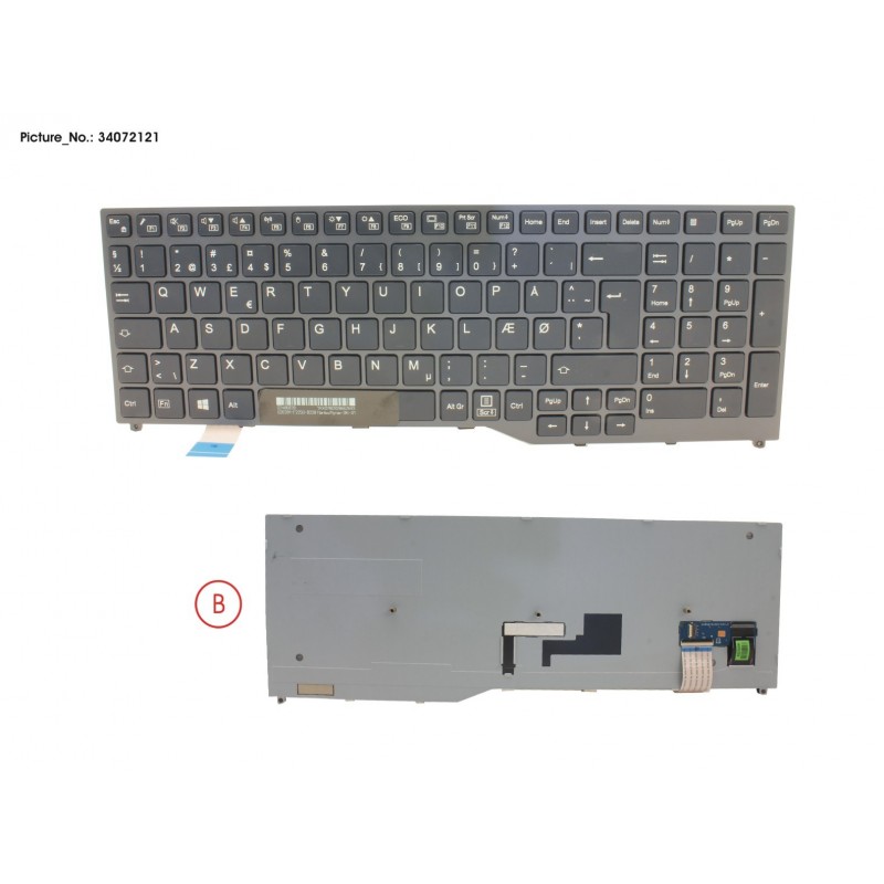 34072121 - KEYBOARD BLACK W/O TS DENMARK