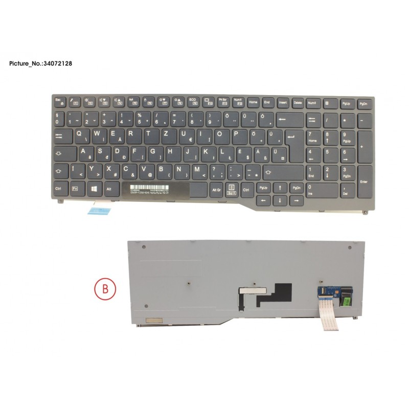 34072128 - KEYBOARD BLACK W/O TS HUNGARY