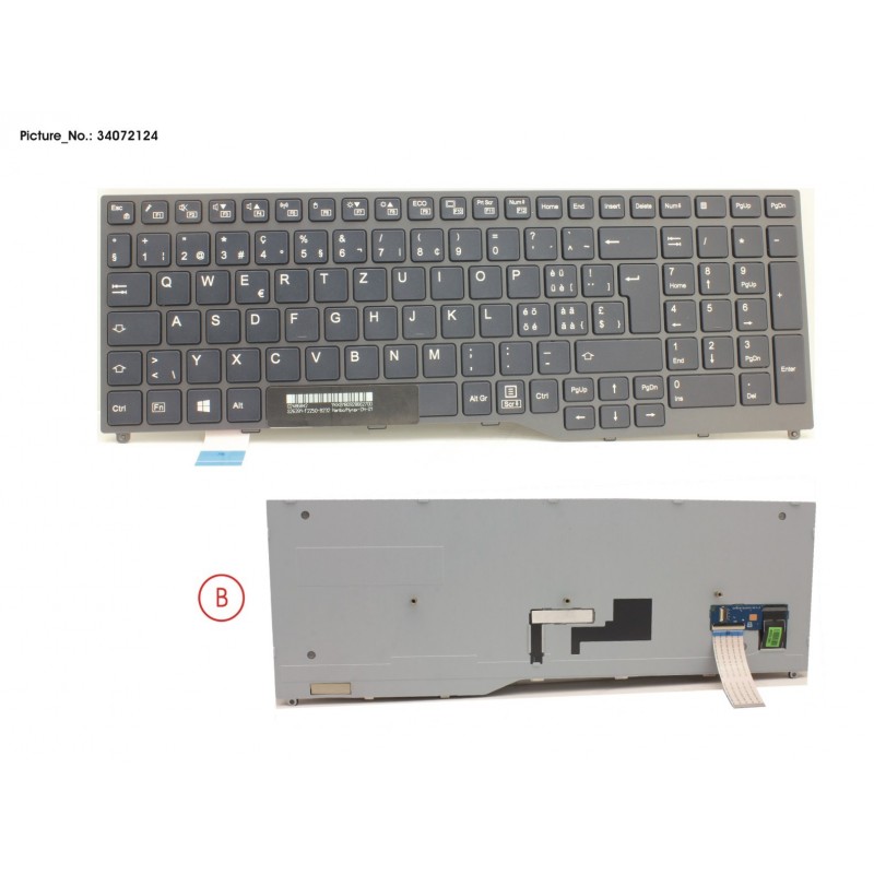 34072124 - KEYBOARD BLACK W/O TS SWISS