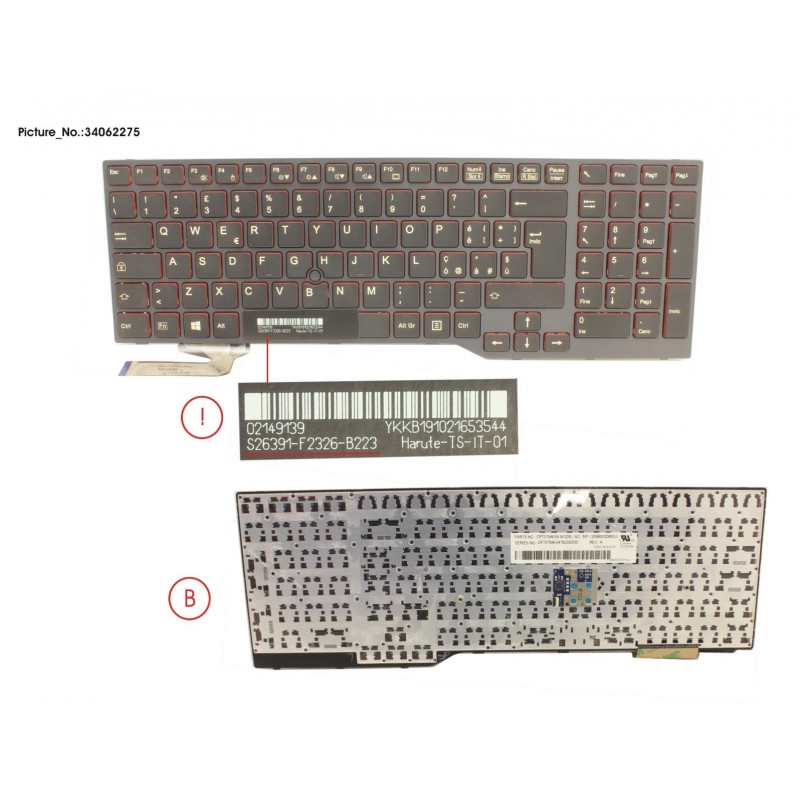 34062275 - KEYBOARD BLACK W/ TS ITALY