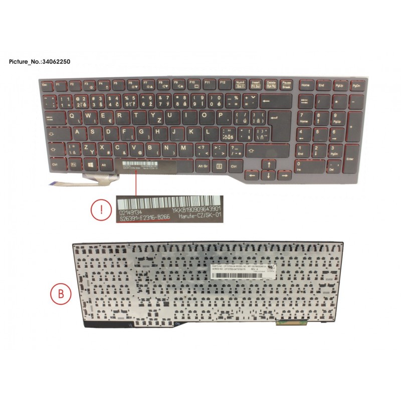 34062250 - KEYBOARD BLACK W/O TS CZECH/SLOVAKIA