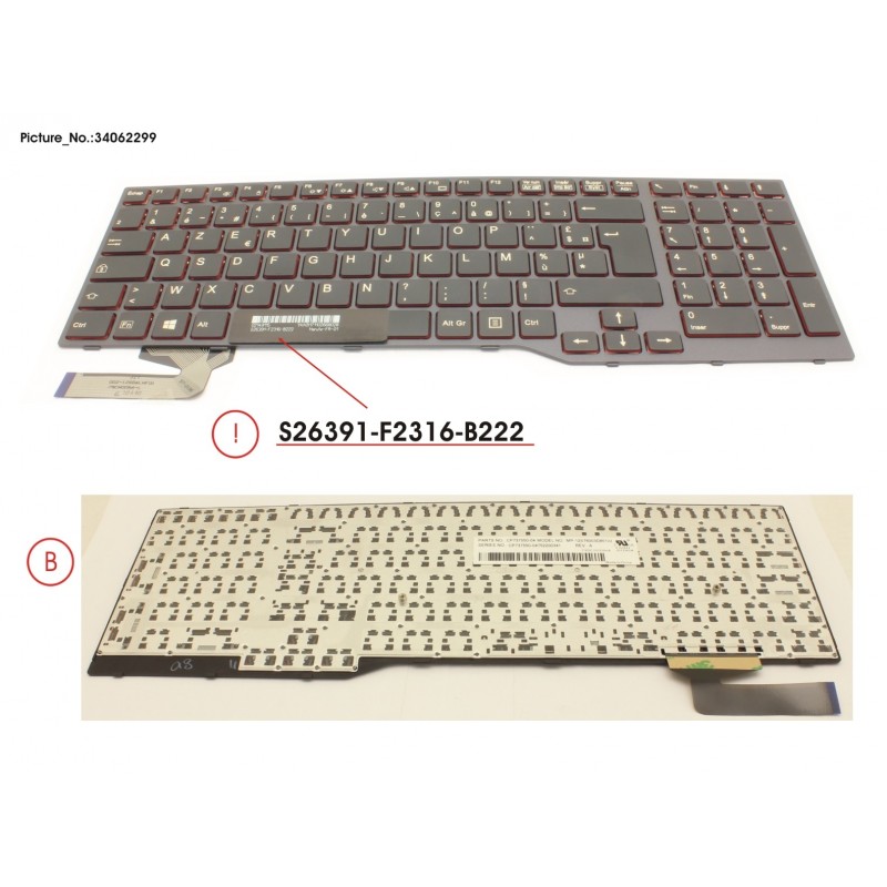 34062299 - KEYBOARD BLACK W/O TS FRANCE