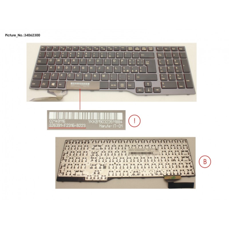 34062300 - KEYBOARD BLACK W/O TS ITALY