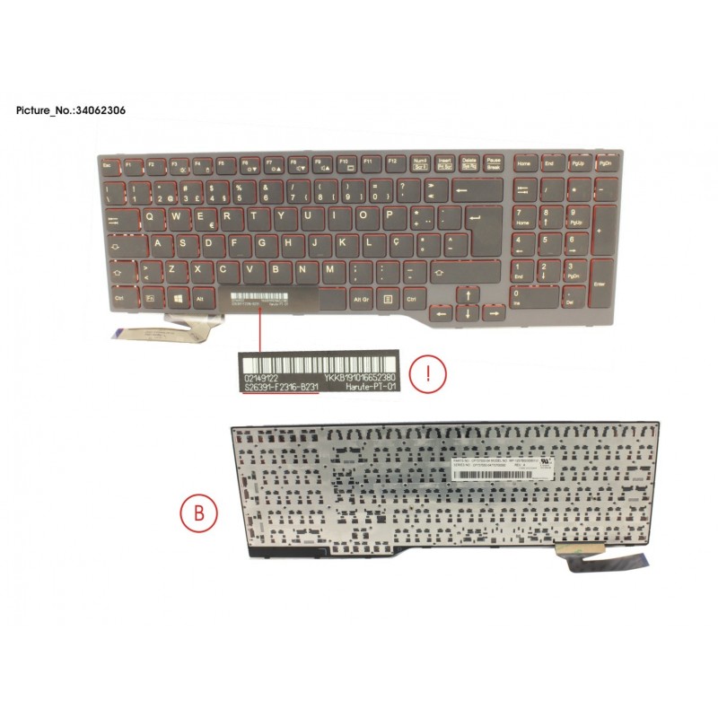 34062306 - KEYBOARD BLACK W/O TS PORTUGAL