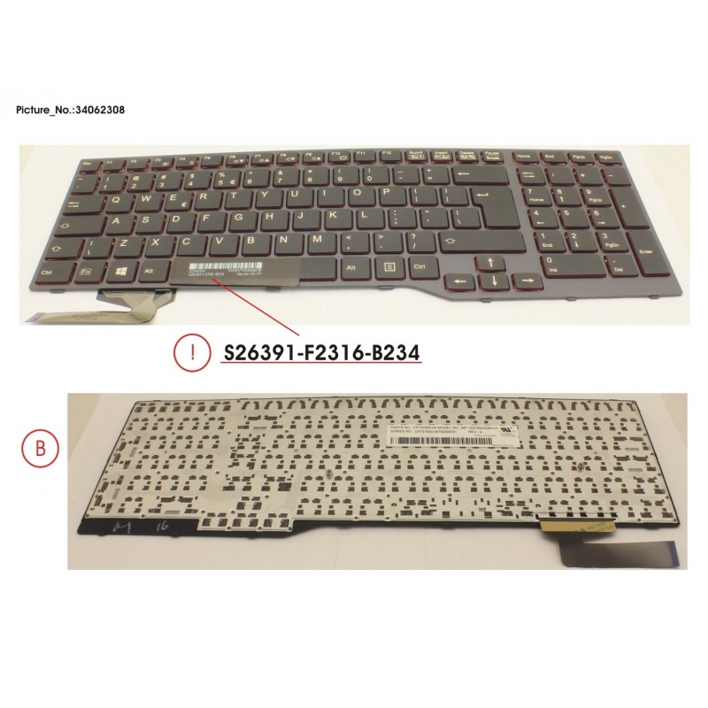 34062308 - KEYBOARD BLACK W/O TS US