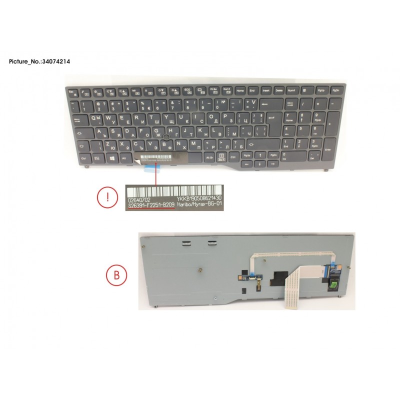 34074214 - KEYBOARD BLACK W/ TS BULGARIA