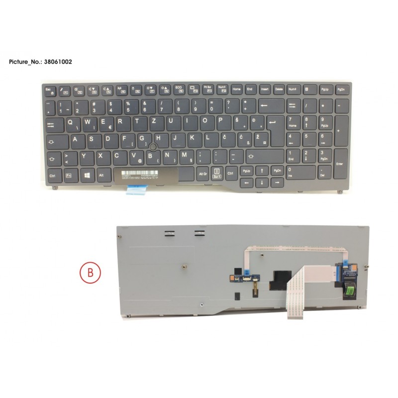 38061002 - KEYBOARD BLACK W/ TS EAST EUROPE