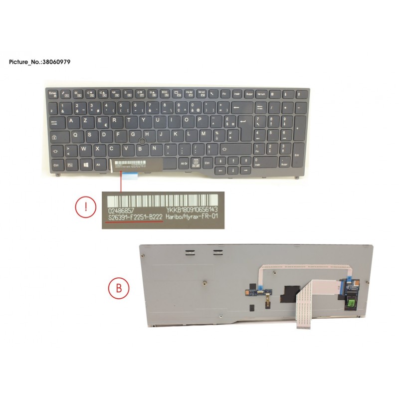 38060979 - KEYBOARD BLACK W/ TS FRANCE