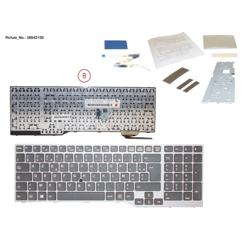 38042105 - KEYBOARD 10KEY BLACK/RED FRANCE