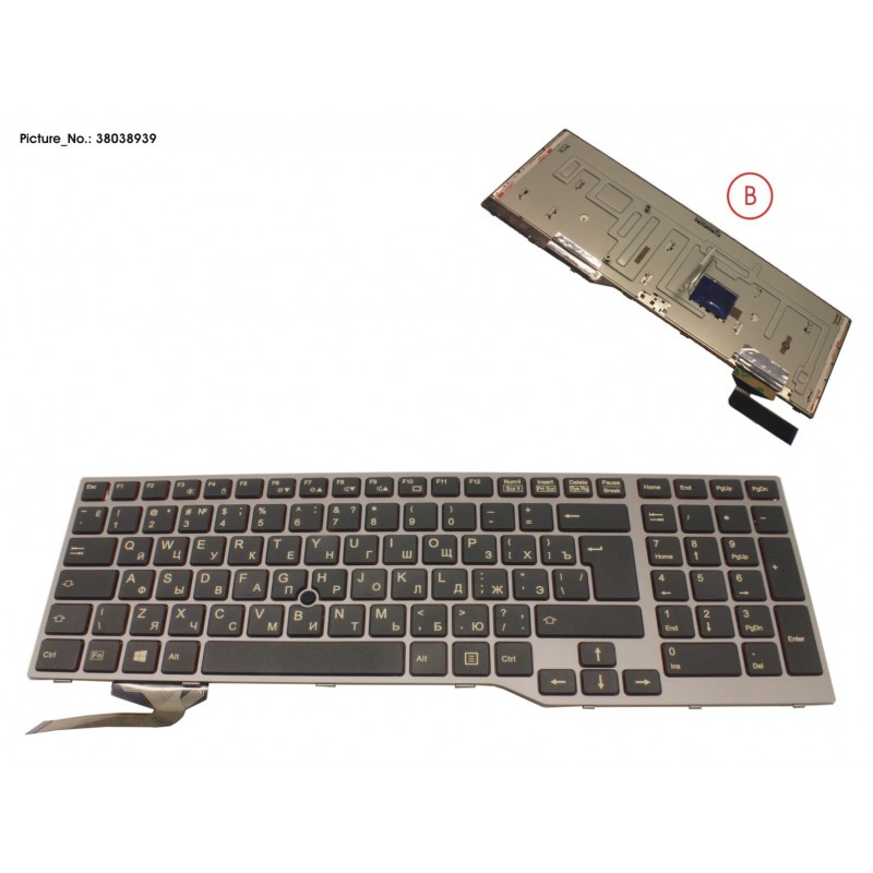 38038939 - KEYBOARD 10KEY BLACK/RED HUNGARY