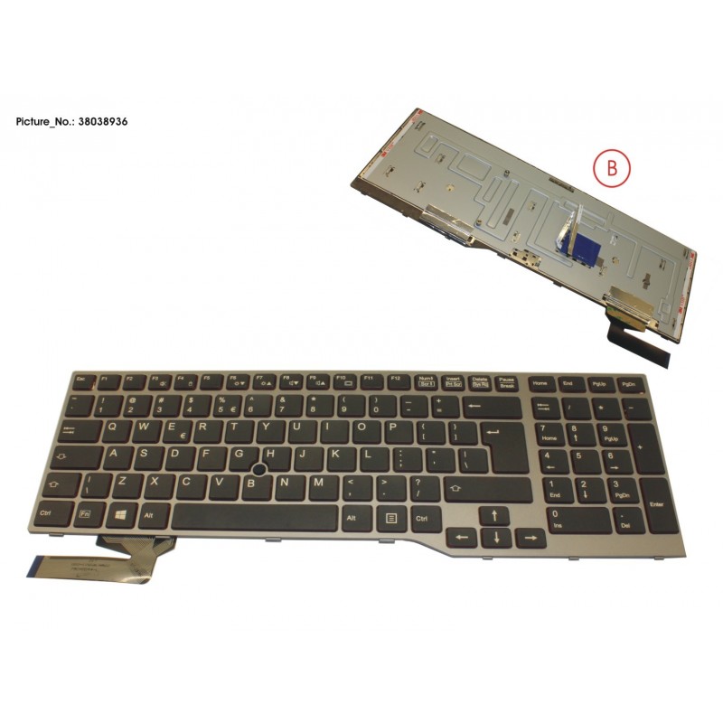 38038936 - KEYBOARD 10KEY BLACK/RED US