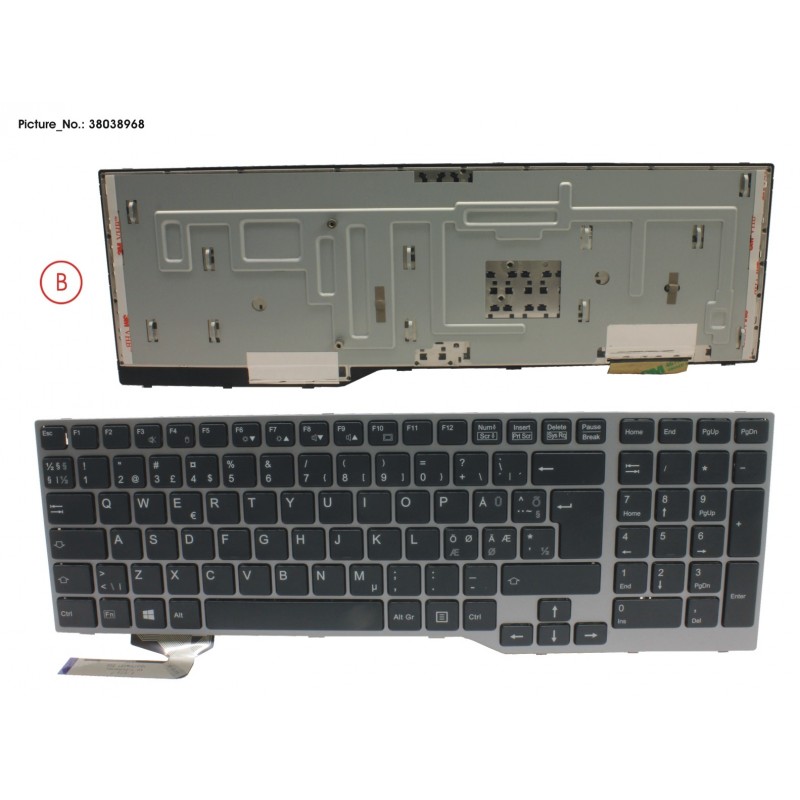 38038968 - KEYBOARD BLACK ANTIB NORDIC