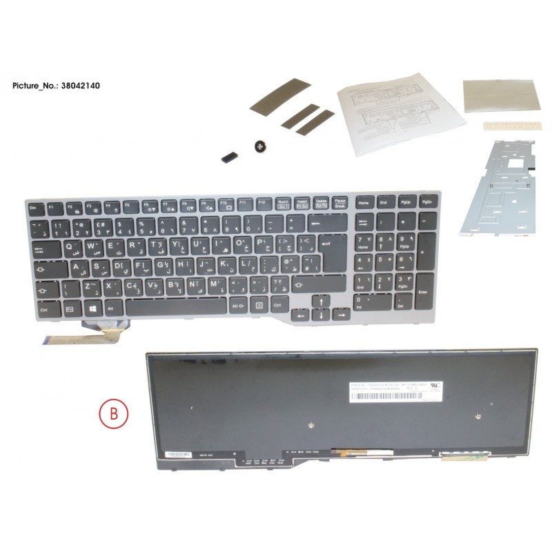 38042140 - KEYBOARD BLACK W/ BL ARABIC/UK