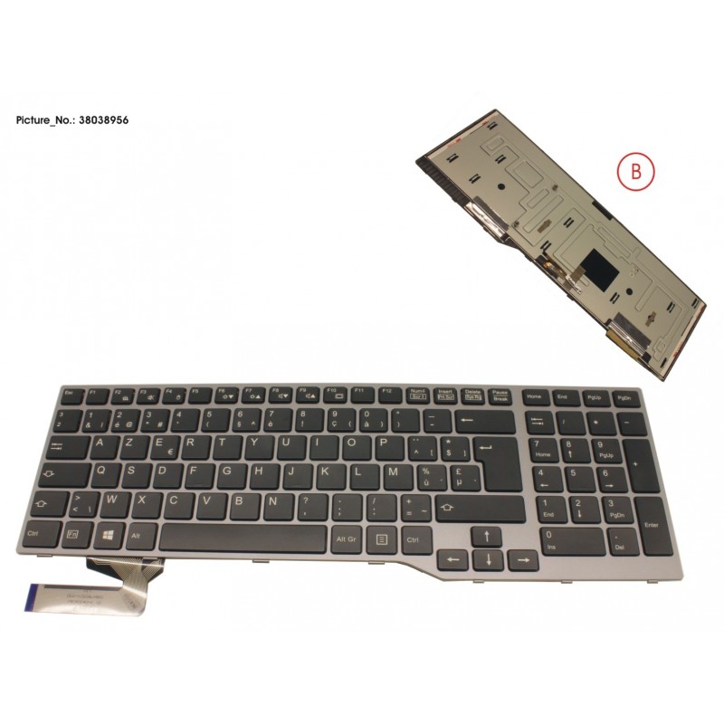 38038956 - KEYBOARD BLACK W/ BL BELGIUM