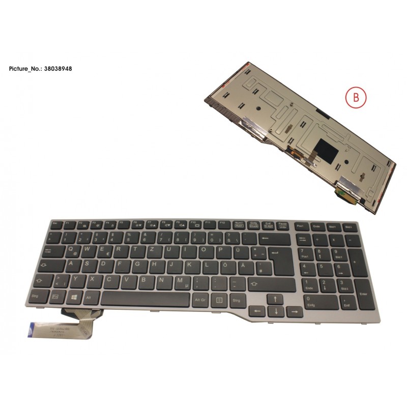 38038948 - KEYBOARD BLACK W/ BL GERMAN