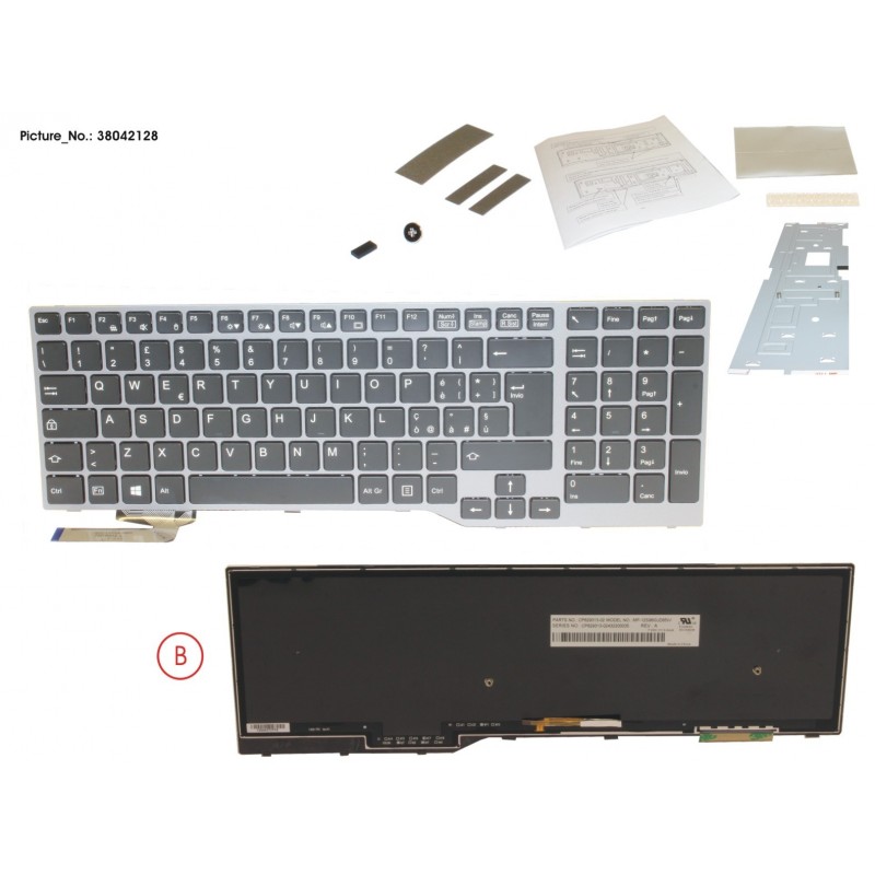 38042128 - KEYBOARD BLACK W/ BL ITALY
