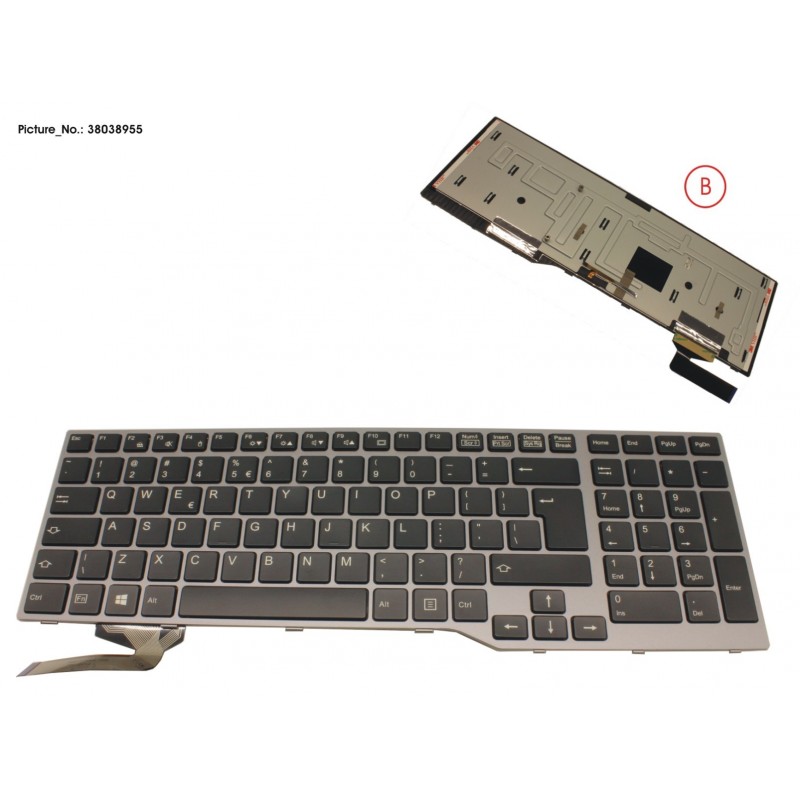 38038955 - KEYBOARD BLACK W/ BL US
