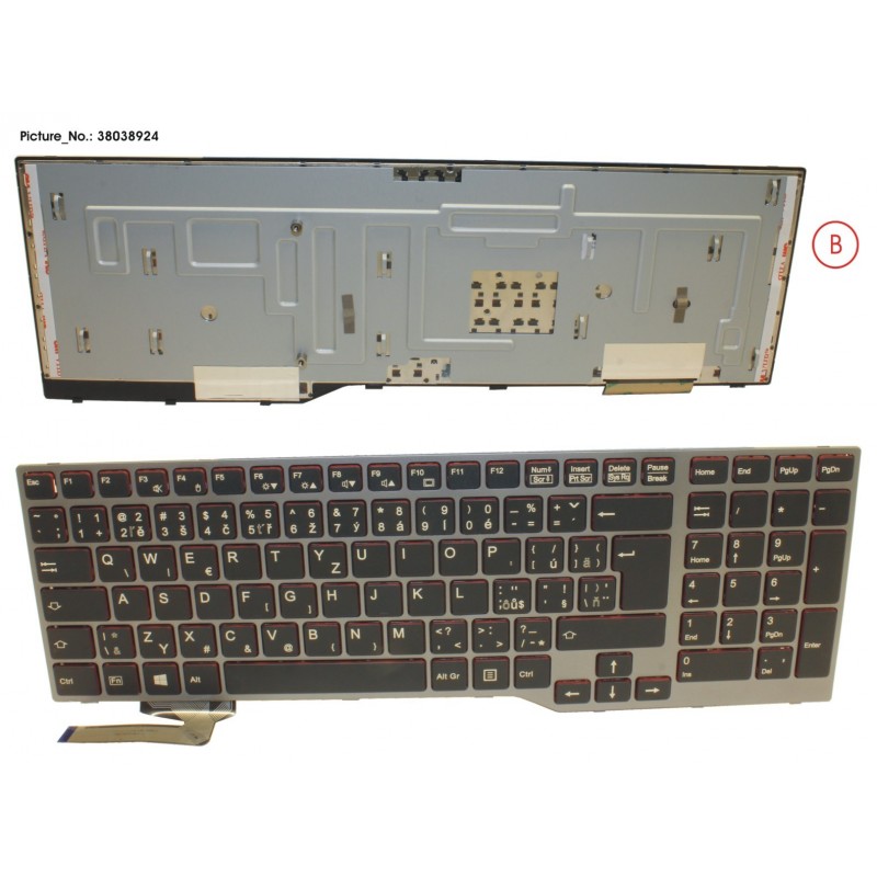 38038924 - KEYBOARD BLACK/RED CZECH/SLOV W/O TS