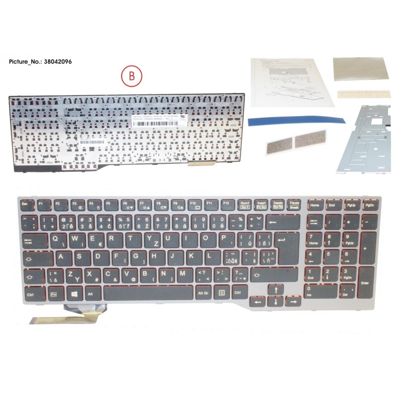 38042096 - KEYBOARD BLACK/RED CZECH/SLOV W/O TS