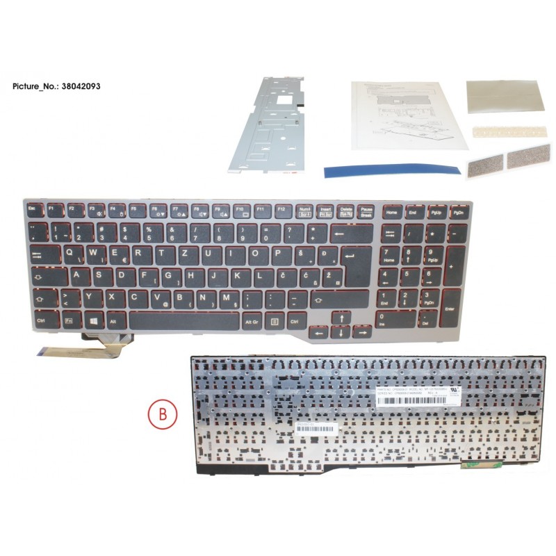 38042093 - KEYBOARD BLACK/RED EAST EUROPE W/O TS