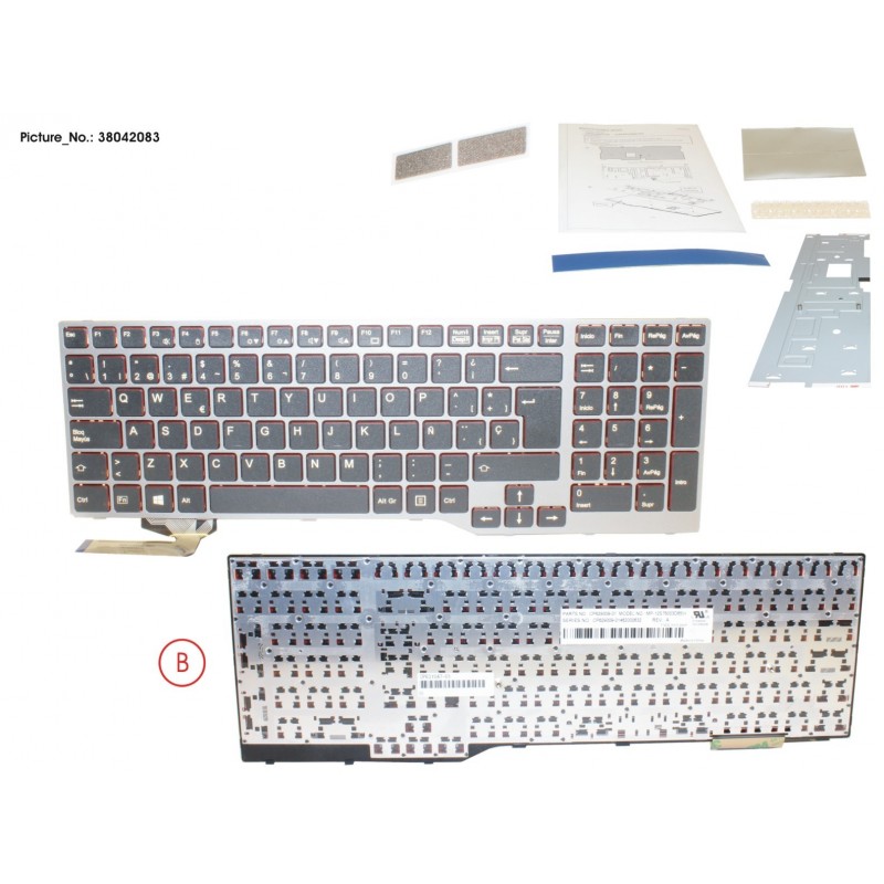 38042083 - KEYBOARD BLACK/RED SPAIN W/O TS