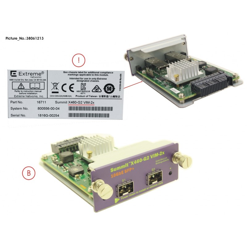 38061213 - VIM MODULE FOR X460-G2, 2X 10G PORTS