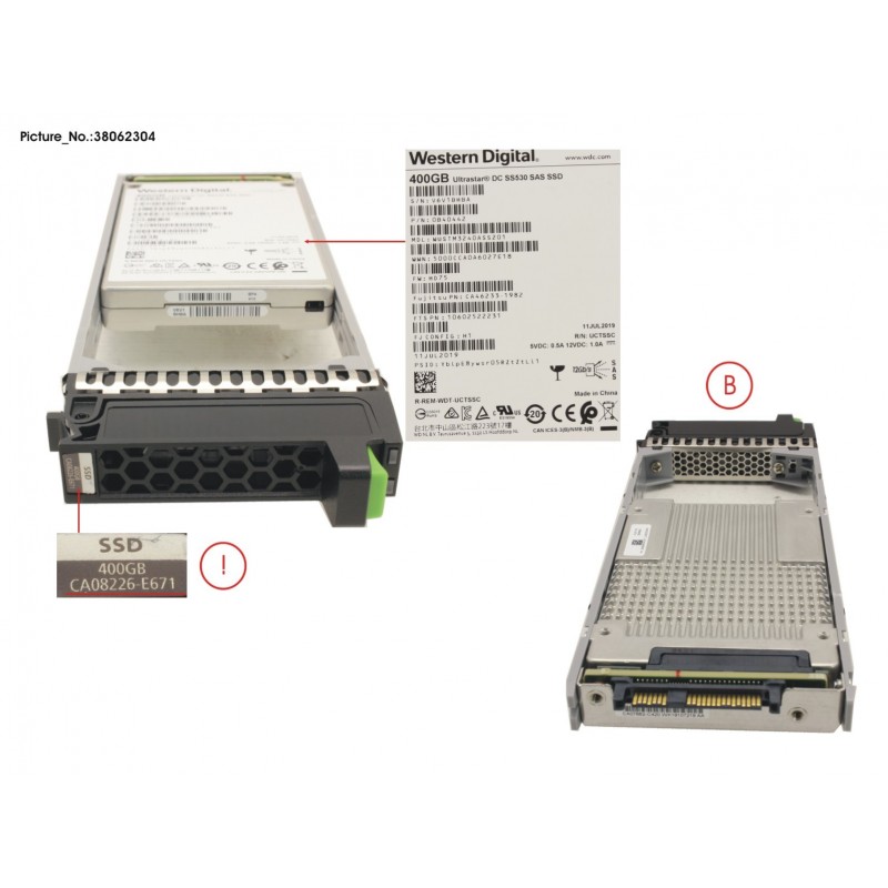 38062304 - DX1/200S4 SED SSD 400GB DWPD10 2.5