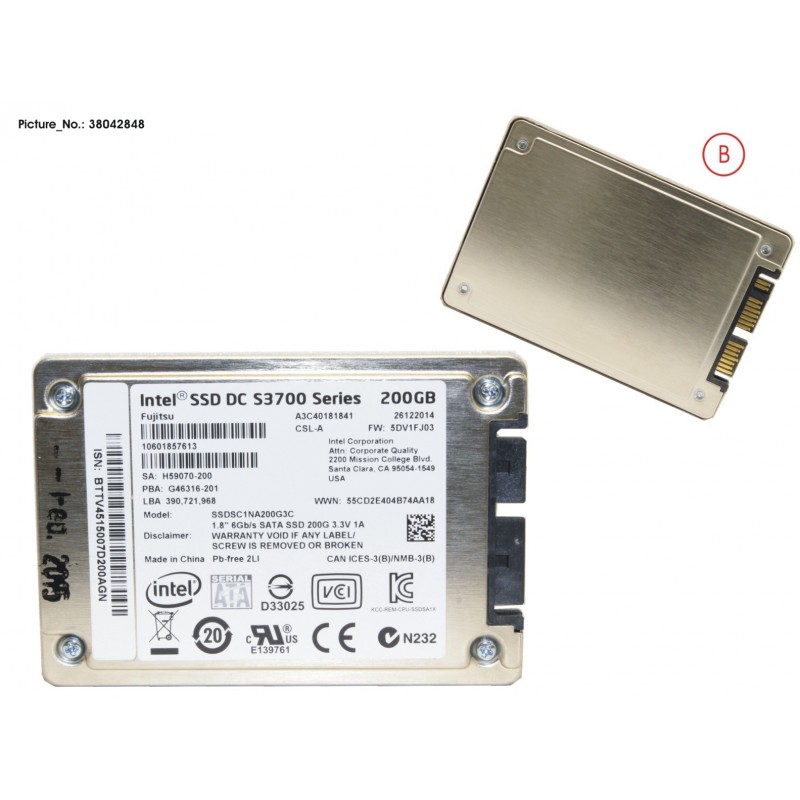 38042848 - SSD SATA 6G 200GB MAIN 1.8' N H-P EP