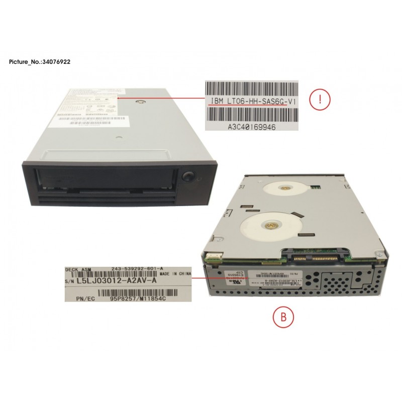 34076922 - LTO6HH ULTR 2.5TB 160MB/S SAS 6GB