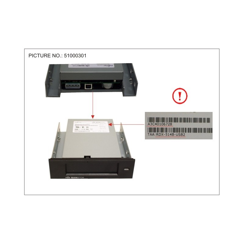 38009871 - RDX DRIVE USB 25MB/S 5.25' INTERNAL