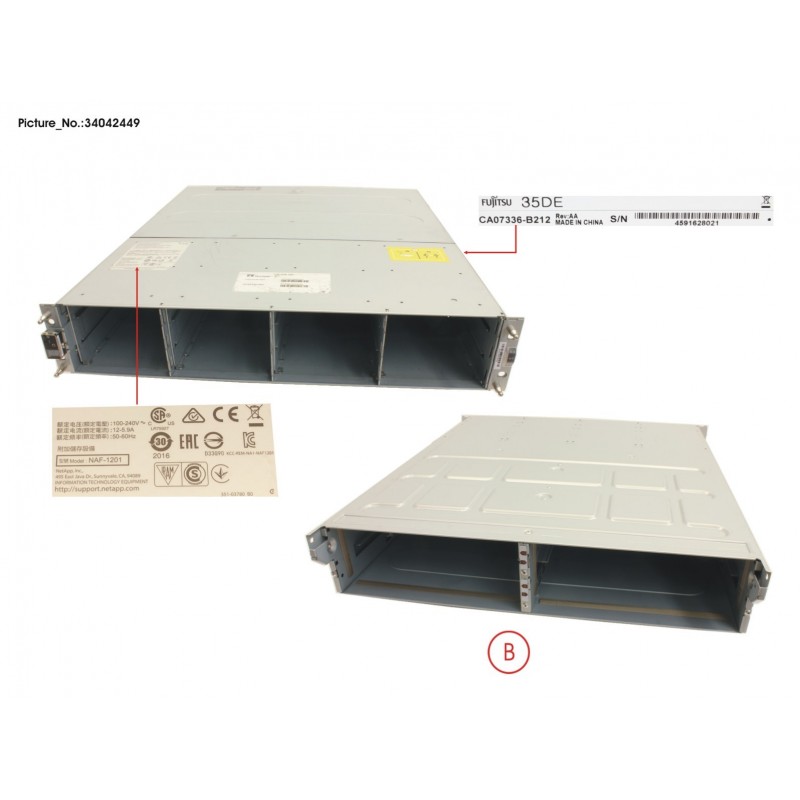 34042449 - DISK SHELF FAS2220, EMPTY, WITHOUT PSU